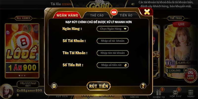 Rút tiền GO88 Rút tiền GO88 tại sao lại quan trọng?